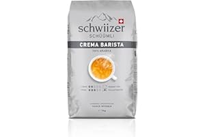 Schwiizer Schüümli Crema Barista Café en grains entiers (1kg, force 2/3, Premium Arabica) 1 paquet x 1kg