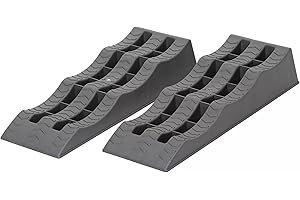 BERGER | Cunei di Salita, Set di 2 Cunei di carico Frenanti per Camper, Roulotte, Caravan - Rampe di Livellamento Frenanti - Piedini stazionamento per diversi automezzi - 61 x 21,5 x 12 cm - Grigio