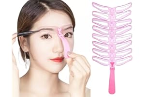 WOO GIRL 8 plantillas de cejas para principiantes, reutilizables, para cejas, 3 minutos de maquillaje (Violet)