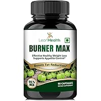 Leanhealth Burner Max Garcinia Cambogia Extract Capsules Supports Weight Reduction & Fat Burn - 800mg 90 Veg Capsules