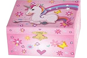 Goki- Licorne Music Box-Unicorn, 15543, Rose
