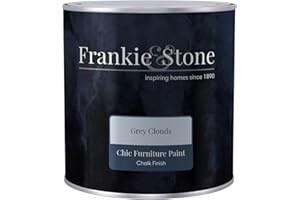 Frankie & Stone Chic Furniture Paint 500ml - Grey Clouds - Refresh Interior Furniture, Wardrobes, Tables & Chairs, Cupboards & Doors - Velvety, Chalk Chic Finish - Water Based - Quick Drying Solution