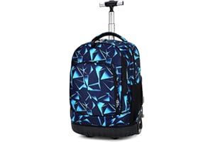 ZEVONDA Children's School Backpacks with 6 Wheels - Boys Girls Trolley Bag Removable Rolling Wheeled Backpack for Kids
