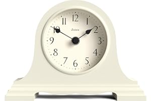 Jones Clocks® Speakeasy mantel clock | Classic Napoleon’s hat design | Pale Cream | Contemporary classic style for desk, table, shelf or bedside