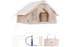 VEVOR Tente de Camping Gonflable Tente de Glamping 3 à 12 Personnes Oxford 300D Facile à Installer