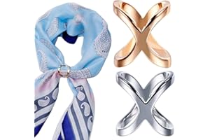 UPSTORE 2 pezzi (oro+argento) a forma di X donne signora ragazze moda sciarpa anello fibbia moderna semplice gioielli sciarpa clip clip di seta abbigliamento avvolgere titolare accessori decorazione