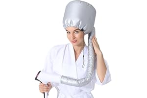 SYXLS Attachment für Haartrockner, Helm-Trocknung Kappe für Haare, Trockenhaube mit Gummiband, für Frauen und Mädchen, Nasses, Dickes Haar (Grau)
