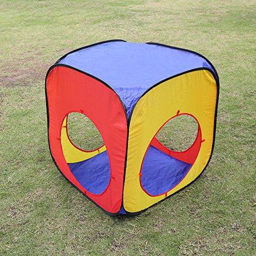 Kids Paly Tent tunnel Set,Zipom 3 in 1 Pop Up Children Play Tunnel Tent House with 1 Tunnel, 2 Tents and Zipper Storage Bag for Girls & Boys Indoor and Outdoor Garden Use