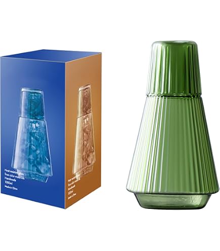 Caraffa Per Comodino Con Bicchiere - 935,5 G - Vetro Ambra - Bicchiere