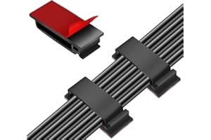 SALUBOHUM 50 Clips de Câble, Attache Cable Adhesif, Cable Management, Adapté pour le Bureau, la Voiture et la Maison, Utilisable pour la Télévision, L'ordinateur, Ordinateurs Portables et Câbles Ethernet (Noir)