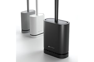 SAVEGA Silikonowa szczotka do wc z pokrywką – płaska i elastyczna, antybakteryjny zestaw szczotek do wc (czarna)