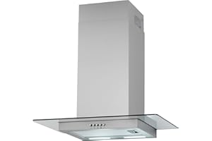 PKM Dunstabzugshaube GS1-60CIXPH | Wandhaube | Abluft | Umluft | Edelstahlgehäuse mit Glasschirm | 60cm | 63dB
