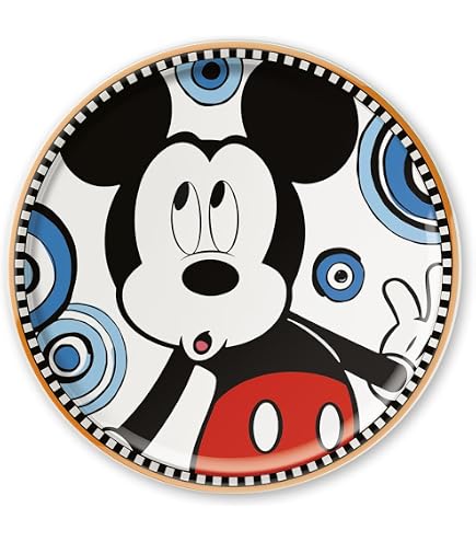 Piatto Dessert Topolino Egan Mickey Mouse – 20 Cm In Porcellana, Adatto A Microonde E Lavastoviglie, Collezione Disney I Am (Giallo)