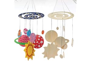 Baker Ross Kits de móviles del Sistema Solar de Madera para manualidades infantiles, Paquete de 2
