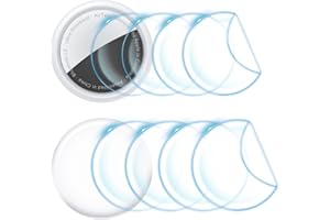 CloudValley - Lot de 4 + 4 films de protection d’écran pour AirTags, film de protection transparent en TPU souple (avant et arrière), anti-rayures et sans bulles