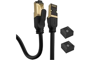 Reulin – PREMIUM a Trefoli di Rame Cavo Ethernet RJ45 LAN Cat 8 SSTP 40 Gbps Compatibile con Switch Console da Gioco WiFi Modem Router Smart TV Box 4K 8K Computer Portatile Internet 0.5M