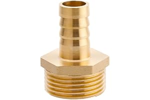 MOUMOUTEN Raccordo portagomma in ottone da 1", filettatura maschio, giuntatrice per metalli, giuntatrice per tubi flessibili, adattatore per aria, acqua e olio (spessore 16 mm)