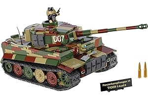 COBI Tiger I Ausf.E N°007 Executive Edition - Veicolo da combattimento corazzato - Scala 1:28 - Grigio - Militare - Ragazzi 6+