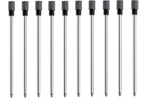 MengRan Mini D1 Ballpoint Ink Pen Refills for Twist Pens, Medium Tip, Compatible with Swarovski Pen Refills (10 Pcs Black Ink)