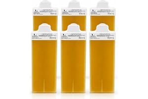 DERMAWAX Honey Roll-on Wax 6 × 100 ml – Face Wax med smal rulle | ROLL-ON MJUKVAX: 6 Honey-vaxpatroner med smal rulle för överläpp, ögonbryn, ansikte och bikinilinje – används med vaxremsor