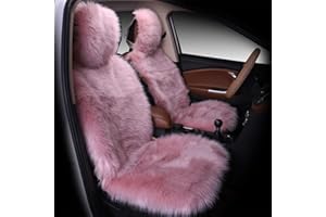 Martin Kench Lammfellbezug Auto Sitzbezug, Lammfell Vordersitzbezug, Wolle Schaffell Autositzbezug Sitzauflage (Dunkelrosa)