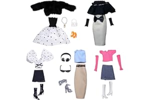 TYXHXTF Set di 24 Vestiti Compatibile con Bambole Barbie, Bambole Abbigliamento e Accessori, Compatibile con Barbie, 5 Abiti da Sera, per Bambole da 11,5 Pollici