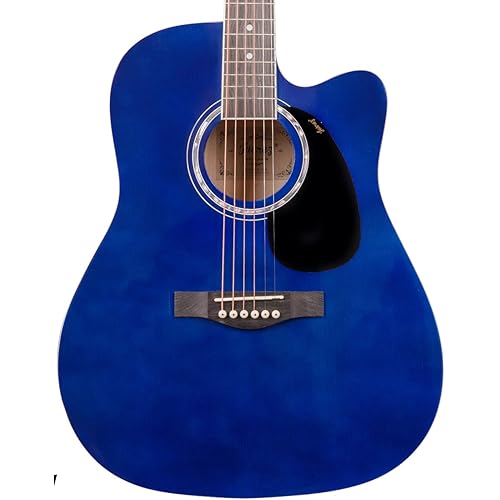 JUAREZ Arpeggio 41 Inch Acoustic Guitar Kit, JRA41SP-BL Spruce Top, Rosewood Fretboard & Bridge, Truss Rod, Chrome Die Cast Machine Tuners, Blue