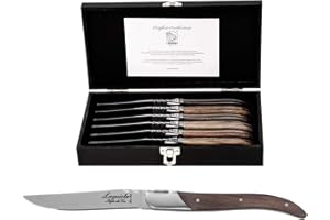 Laguiole Style de Vie Coltello da bistecca, Luxury Line, 6 pezzi, legno misto