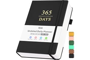 ASTEN Planner, Undated Daily Planner with To Do List, 365 Days Planner for ADHD Adult, Agenda for Women Men, Hourly Planner Notebook for Goal Setting, Productivity Planner with Calendar, 8.3" x 5.8" (Green)