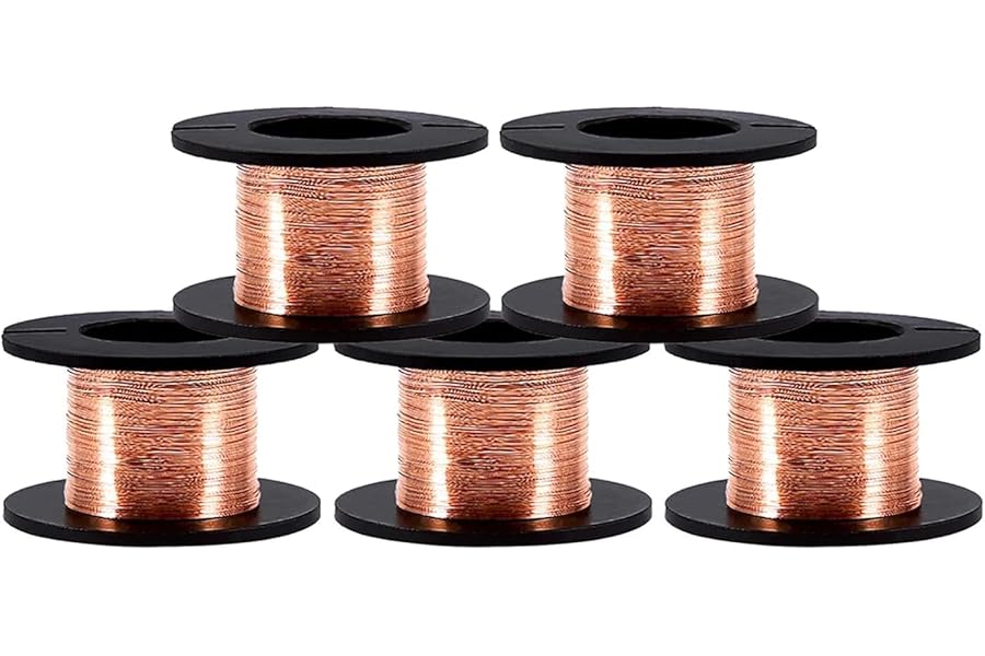 5 Rolls 15M Enameled Wire, 0.1mm*15M Enameled Copper Wire Magnet Winding Wire Phone Notebook Motherboard Repair Cable, For Repair, Connecting Or Soldering