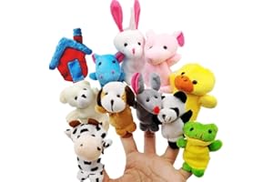 JZK 11 zwierząt palec marionetka zestaw mała pluszowa zabawka zwierzę ręka marionetka dla dzieci dzieci upominki na przyjęcie urodzinowe torby wypełniacze
