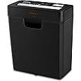 VidaTeco Strip Cut Paper Shredder Home Use, 6 Sheet Shreds Paper/Card/Paper Shredder for Office Machine, High-Security Level P-2 Jam Proof System 10L Liftout Basket Black