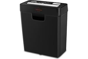 VidaTeco Strip Cut Paper Shredder Home Use, 6 Sheet Shreds Paper/Card/Paper Shredder for Office Machine, High-Security Level Jam Proof System 10L Liftout Basket Black