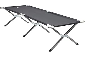 Hi-Gear Slumber Single Camp Bed with Sturdy Aluminium Legs for Adults, Teens, Kids, 1 Person, Comfortable, Lightweight, Foldable, Ideal for Camping, Sleepovers or Emergency Guests, Carry Bag, Grey