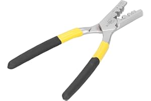 ESTINK Szczypce do Zaciskania, Korpus ze Stali Węglowej, Szczypce do Zaciskania z Funkcją Grzechotki, Szczypce do Zaciskania Końcówek Kablowych do Zaciskania Izolowanych Końcówek Kablowych 0,5 do 16 MM²