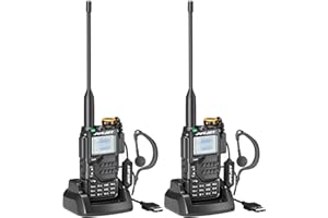 JUCJET UV-K5 Professionali Radio，200 Canali CTCSS/DCS Walkie Talkie Professionali con Auricolare (2 Pezzi)