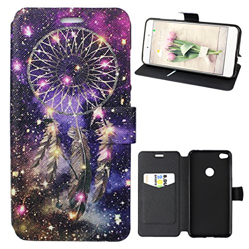 P8 Lite 2017 Schutzhülle Leder, Huawei P8 Lite 2017 Hülle, Huawei P8 Lite 2017 Bumper Hülle, Moon mood® Ledertasche für Huawei P8 Lite 2017 (5.2 Zoll), PU Leder Cover Hülle Folio Handyhülle Gemalt Muster Premium Bumper Tasche Backcover Handytasche Stand Etui im BookStyle Tasche mit Standfunktion Halter Kreditkarte Slots und Magnetverschluss Cover mit Weich TPU Innere Etui für Huawei P8lite (2017) (nicht für Huawei P8 Lite 5.0 Zoll / Huawei P8 / Huawei P8 Max / Huawei P8 Lite Smart)