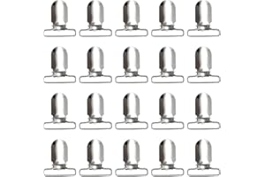 LiteTour 20 Stück 3,2 cm Hosenträger-Clips aus robustem Metall, Schnuller-Clips zur Herstellung von Schnullerhaltern Bettlakenverschlüssen Trägern Lätzchen-Clips Spielzeughalter silberfarben