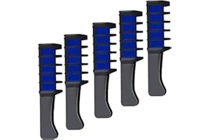 HOME HARBOR Set da 5 Pettini a Gessetto per Capelli, Perfetto per Carnevale, Eventi e Trucco Fai da Te, Blu scuro