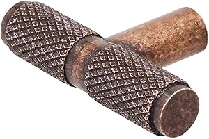 Decoranddecor Aurelia - Knurled Round Kitchen Cupboard Handles | T-Bar Cabinet Handles | Furniture Handles | Knobs for Cupboards & Draws | Antique Copper Kitchen Handles - 50mm Single Hole Knob
