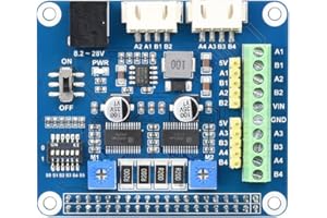 COOLWELL HRB8825 Moteur pas à pas HAT Support Raspberry Pi Series Board/Jetson Nano, Drives Two Stepper Motors, 6 modes Microstepping disponibles