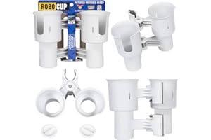 ROBOCUP, Biały, zaktualizowana wersja, najlepszy uchwyt na kubek na napoje, wędkę/kijkę, łódź, krzesło plażowe, wózek golfowy, wózek inwalidzki, chodzik, pałeczki perkusyjne, stojak na mikrofon