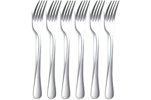 BANSHAN Dinner Forks 6 Pieces, Stainless Steel 20cm Table Forks Cutlery Forks Set, Silverware Set, Dishwasher Safe.