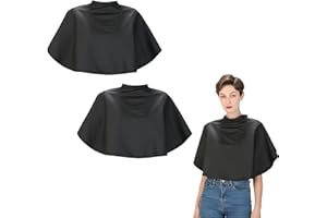 Granvoo 2 PCS Capas de Barbero Cortas, Capas para Peluqueria Profesional, Capas de Teñir el Cabello de Salón, Babero para Corte de Pelo, Chal de Maquillaje, Capas Impermeable para Permanente/Afeitado