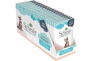 Schesir - Cibo Umido per Gatti Cuccioli al Gusto Tonnetto in Gelatina - per Gattini dai 3 ai 12 Mesi - 20 Buste da 85gr (1,7kg)