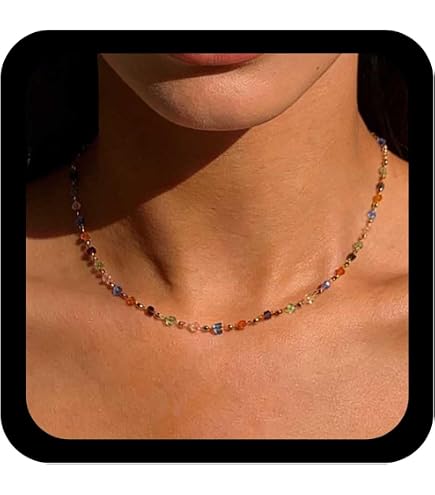 Collana A Y Bohémien Con Perline In Ceramica Colorata: Regolabile, Stile Vintage Hippie, Idea Regalo Donna