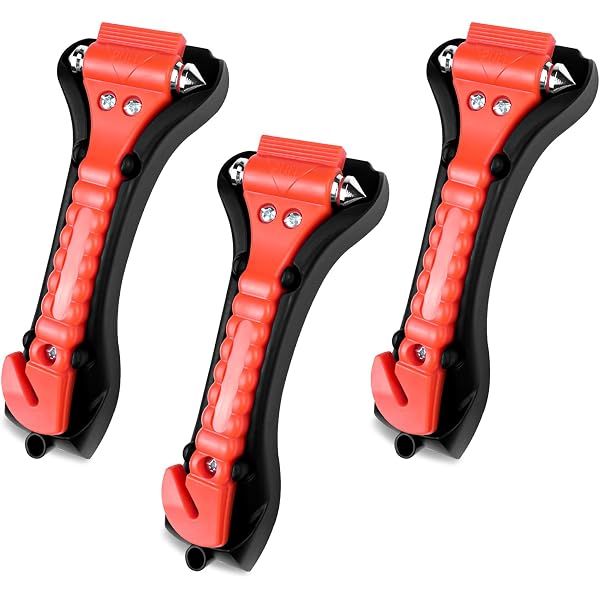 Lot De 4 Porte-Clés De Sécurité VEGCOO - Brise-Vitre, Coupe-Ceinture Et Sifflet - Urgence Voiture - Multicolor