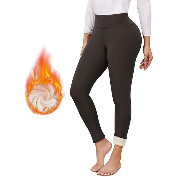 Cfhntfmh Leggings Thermiques Pour Femmes Pantalons Doublés En Polaire Sous-Vêtements Longs Bas Doux Extensibles Collants Chauds
