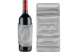 GEEZY Flexible Ice Pack for Wine & Champagne Bottles – Silver, Fits Various Sizes, Reusable with Hook-and-Loop Fastener Strap – Cooler Sleeve for Bottles & Cans – Great for Travel, Picnic, Cool Bag