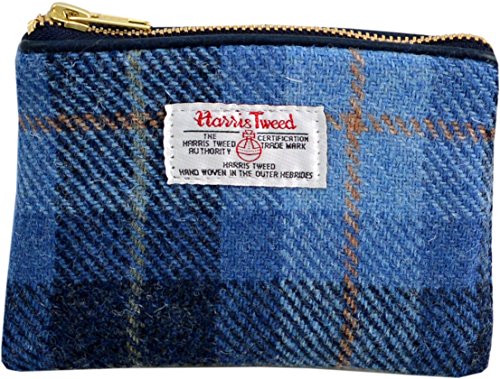 Vagabond Bags Harris Tweed Blue Check Cosmetic Bag Beauty Case, 16 cm, Blu (Mid Blue)